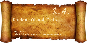 Karkus Atanázia névjegykártya